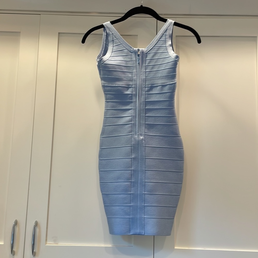 Katie J NYC Light Blue Bandage Dress - Picture 2 of 3